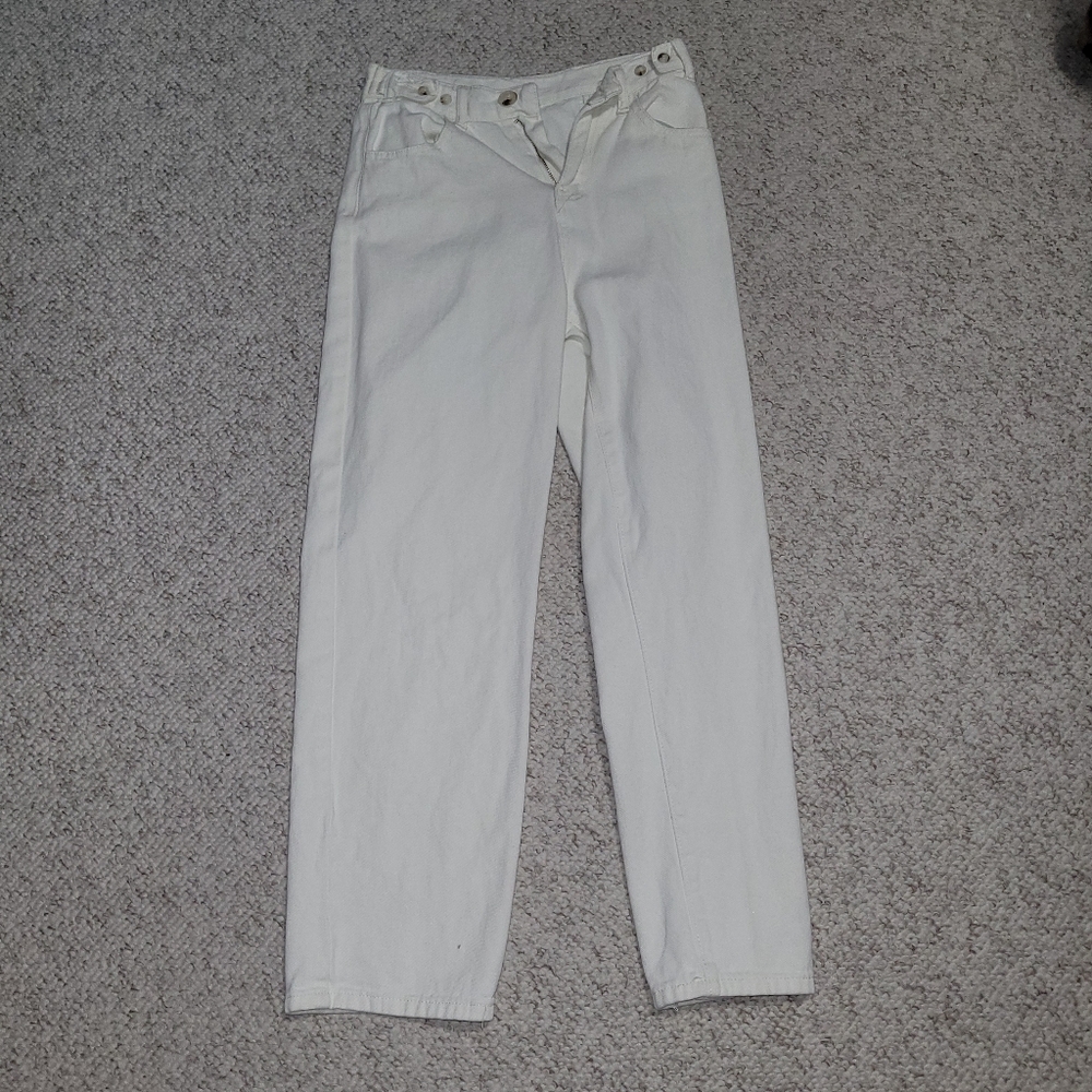 white straight leg jeans